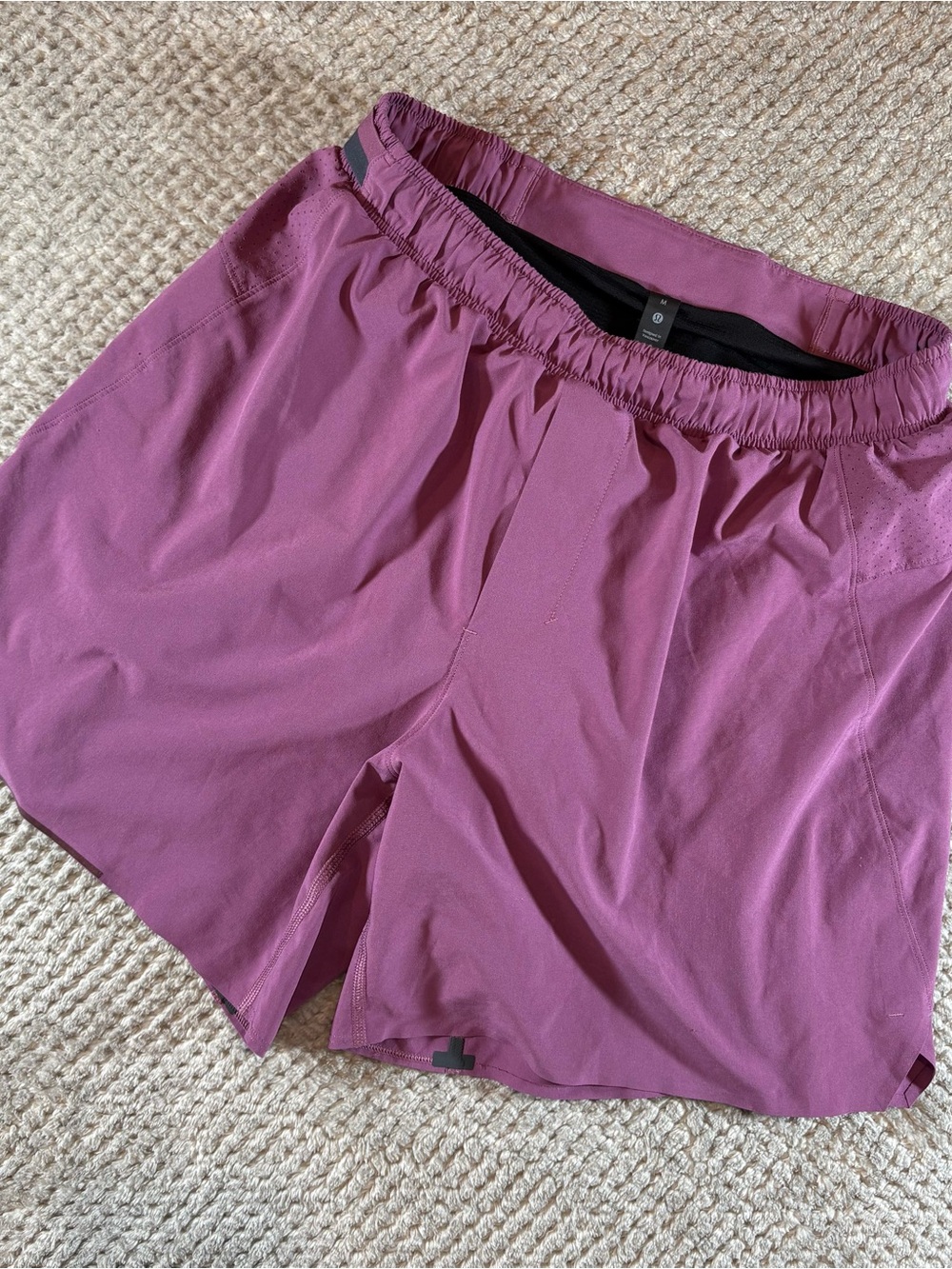 Lululemon Men’s Elastic-Waist Performance Shorts — Dusty Rose